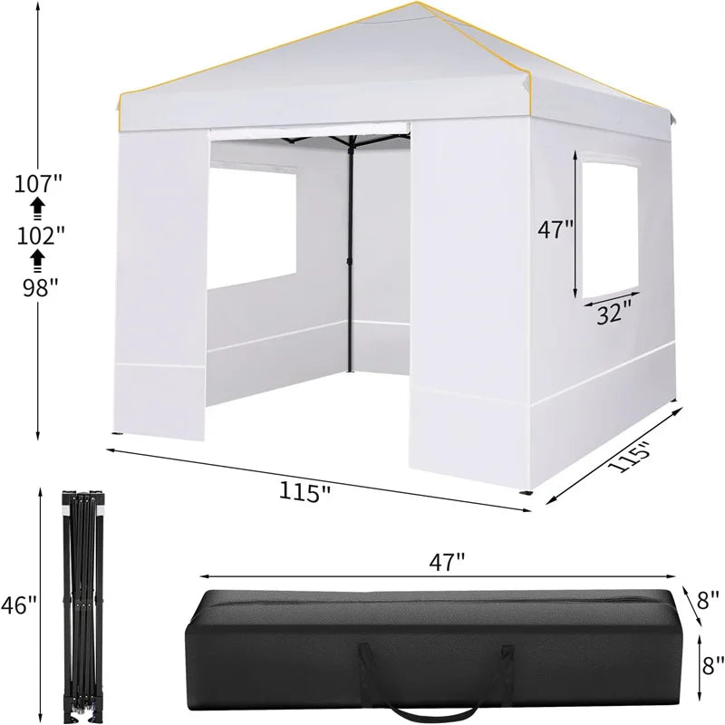 Instant Gazebo 10x10FT Pop Up Canopy Tent with Sidewalls and Roll-up Ventilated Windows with Mosquito net