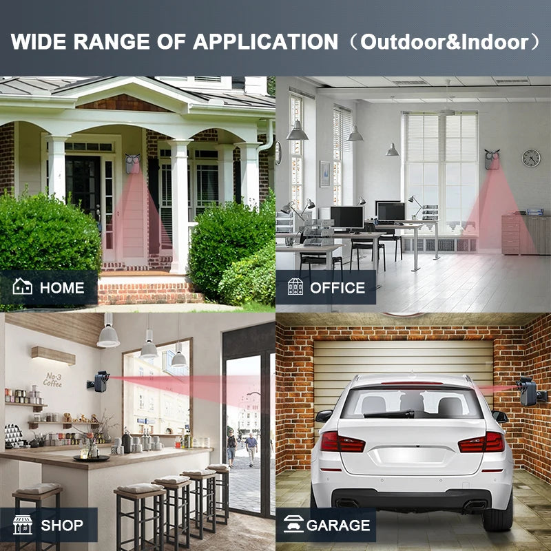 HTZSAFE Wireless Driveway Security Alarm Waterproof PIR Motion Detector Burglar Alarm Secure System