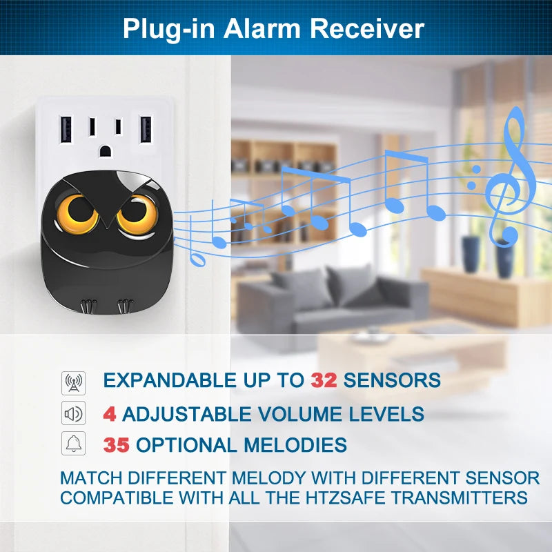HTZSAFE Wireless Driveway Security Alarm Waterproof PIR Motion Detector Burglar Alarm Secure System
