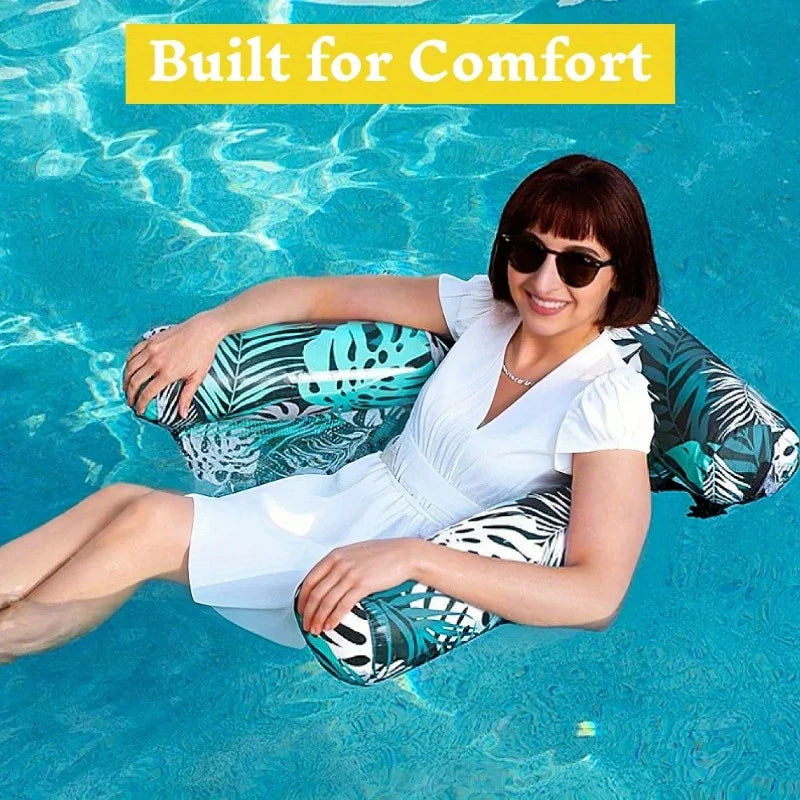 JOYFY 1/2 Pack Inflatable Pool Chair Leaf Floating Lounger Adult Pool Float Chair