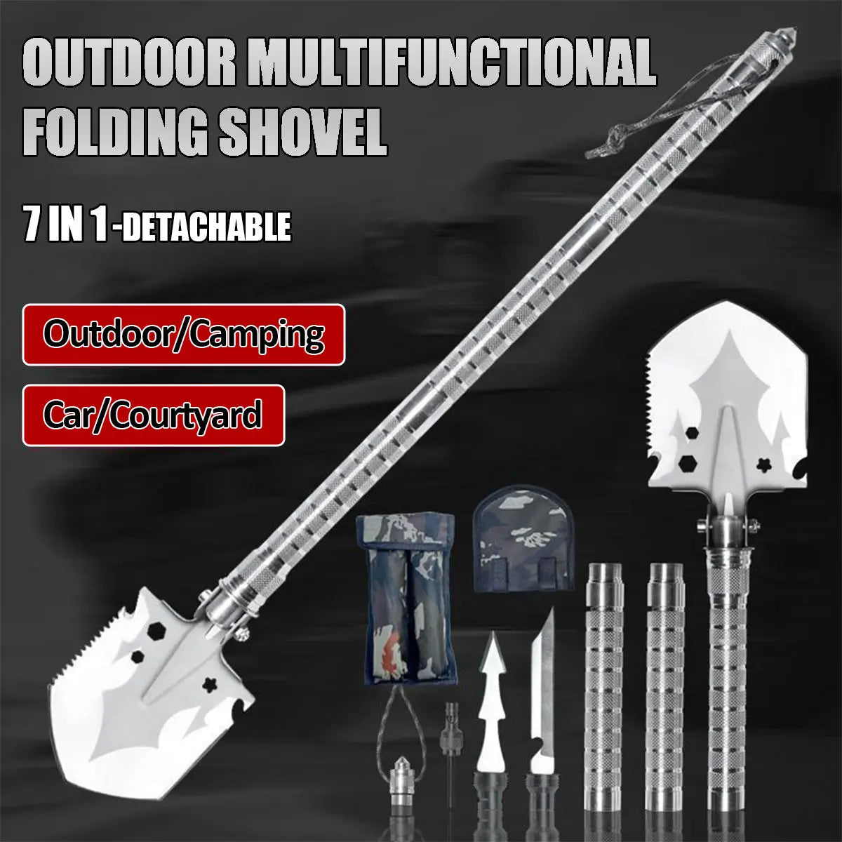Multi Functional Detachable Foldable Military Electric Shovel, Survival Equipment Self-Defense Tools Camping Accessories
