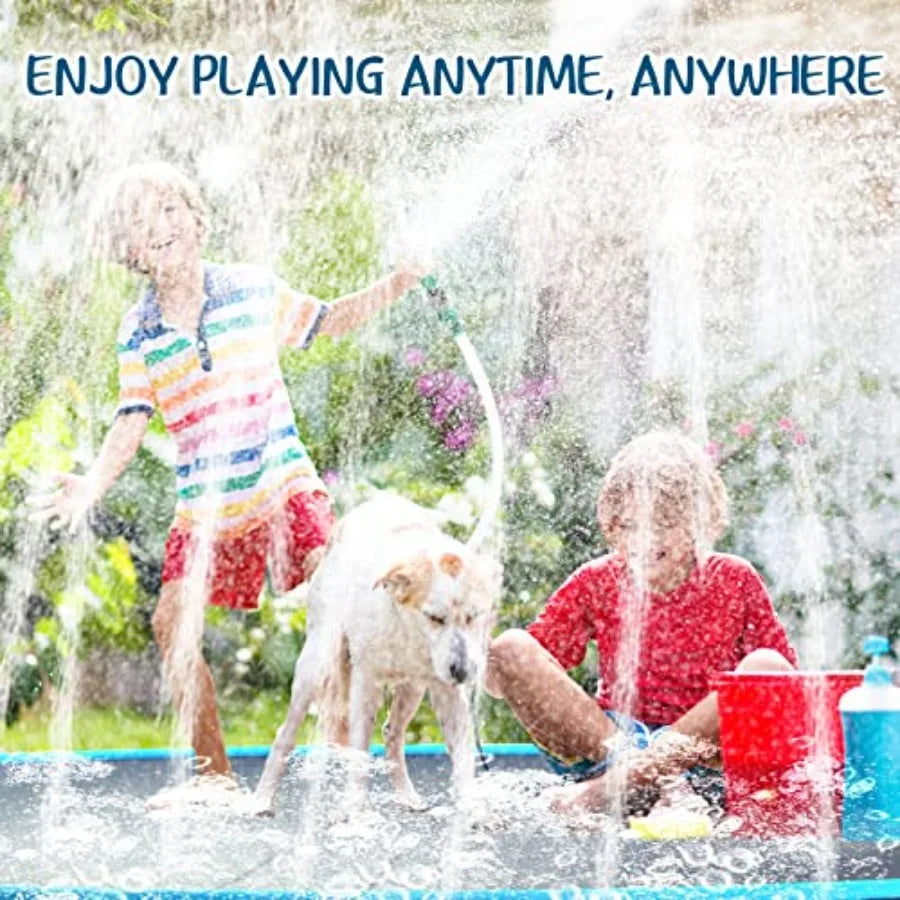12 ft Extra Large Non Slip Splash Pad 144 for Adult and Dog Giant Thicken Sprinkler Pool Summer Outdoor Fun