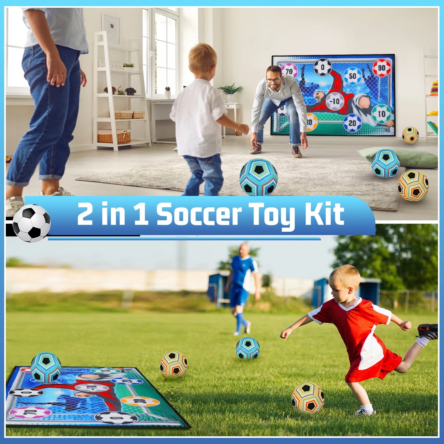 VATOS Football Soccer Sticky Goal Toy Shooting Score Practice Indoor Outdoor Sport Game