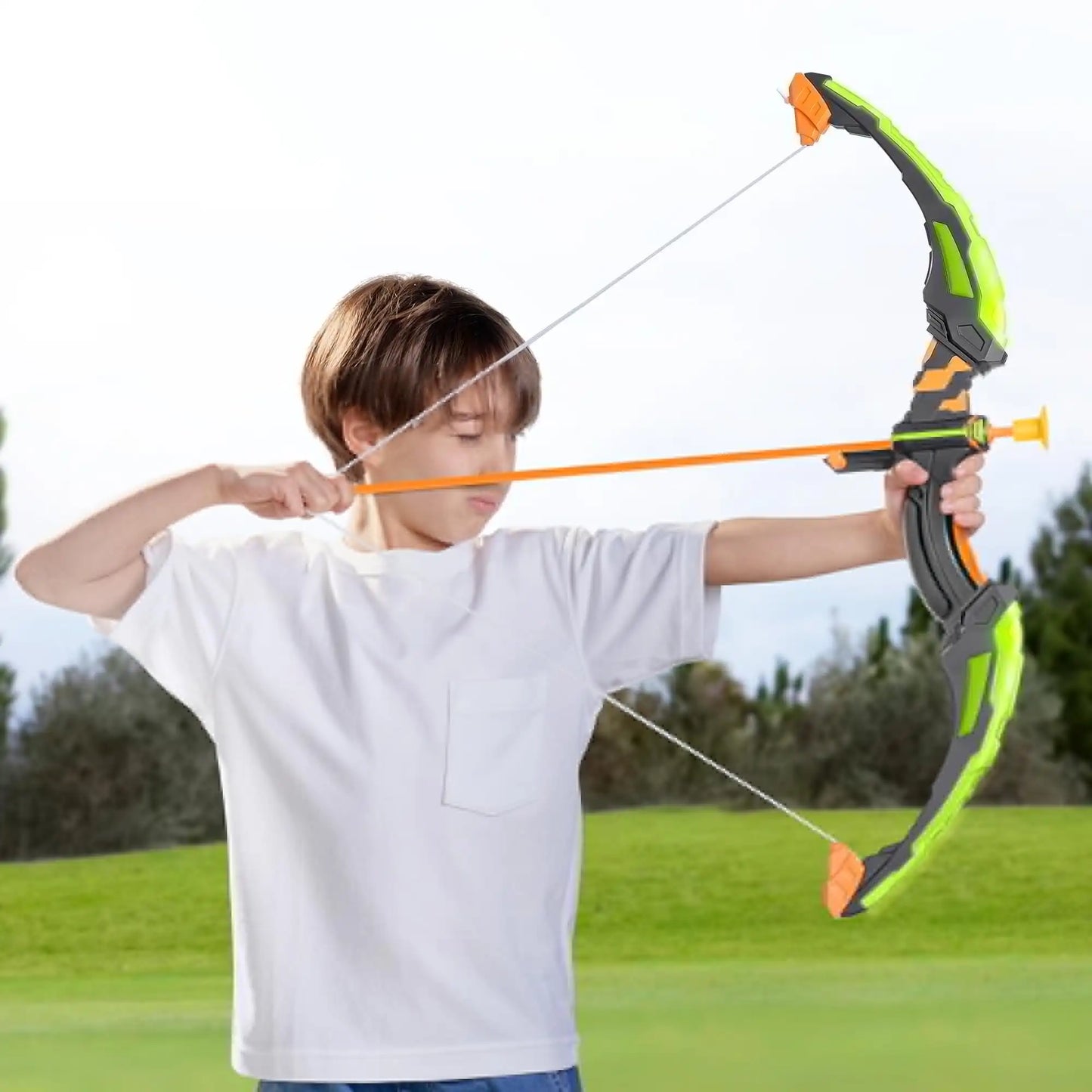 JOYFY Kids Bow Arrow Set with LED Flash Lights Outdoor Archery (Toy set with Suction Cup Arrows Great for Kids 6-12)