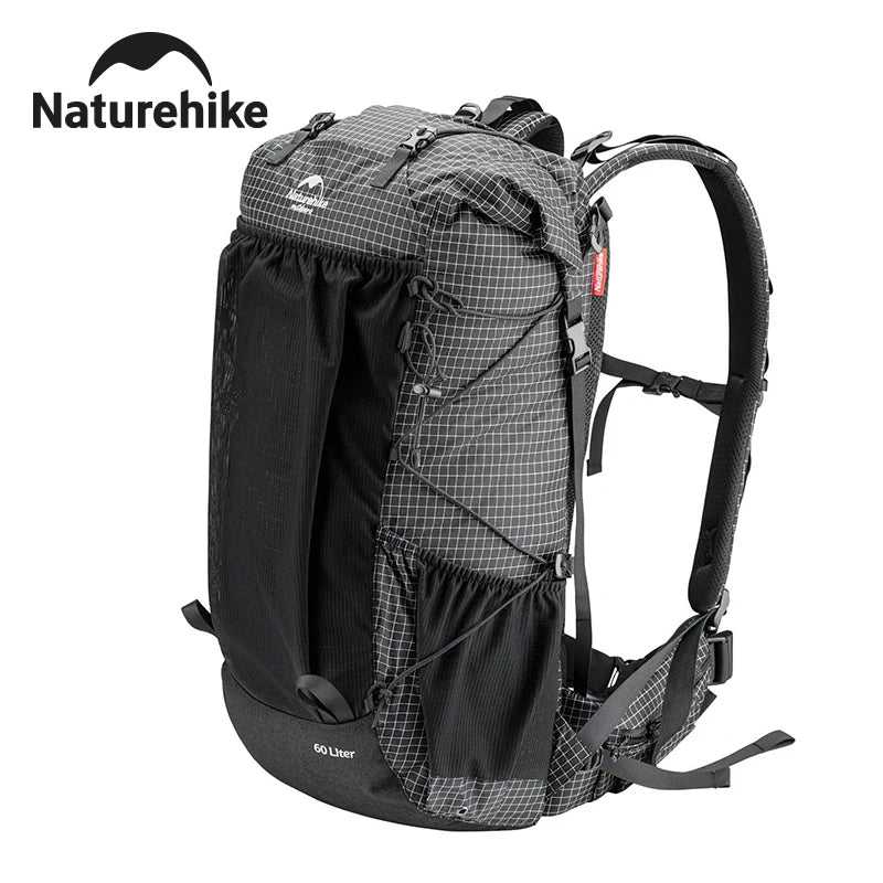 Naturehike Outdoor Mountain Backpack 60+5L Waterproof, Sports Climbing Hiking Travel Bag With Rain Cover