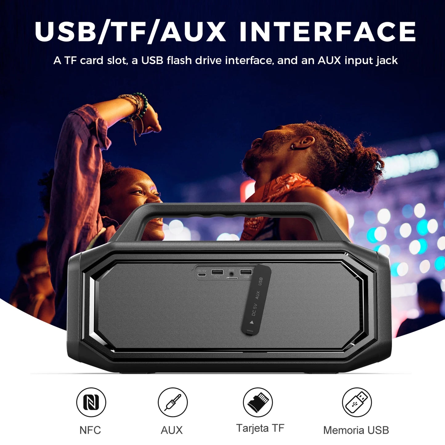 W-KING BT261-2 Bluetooth Wireless, 80W Portable Outdoor Speakers Loud with Bass Boost, Stereo Pairing,