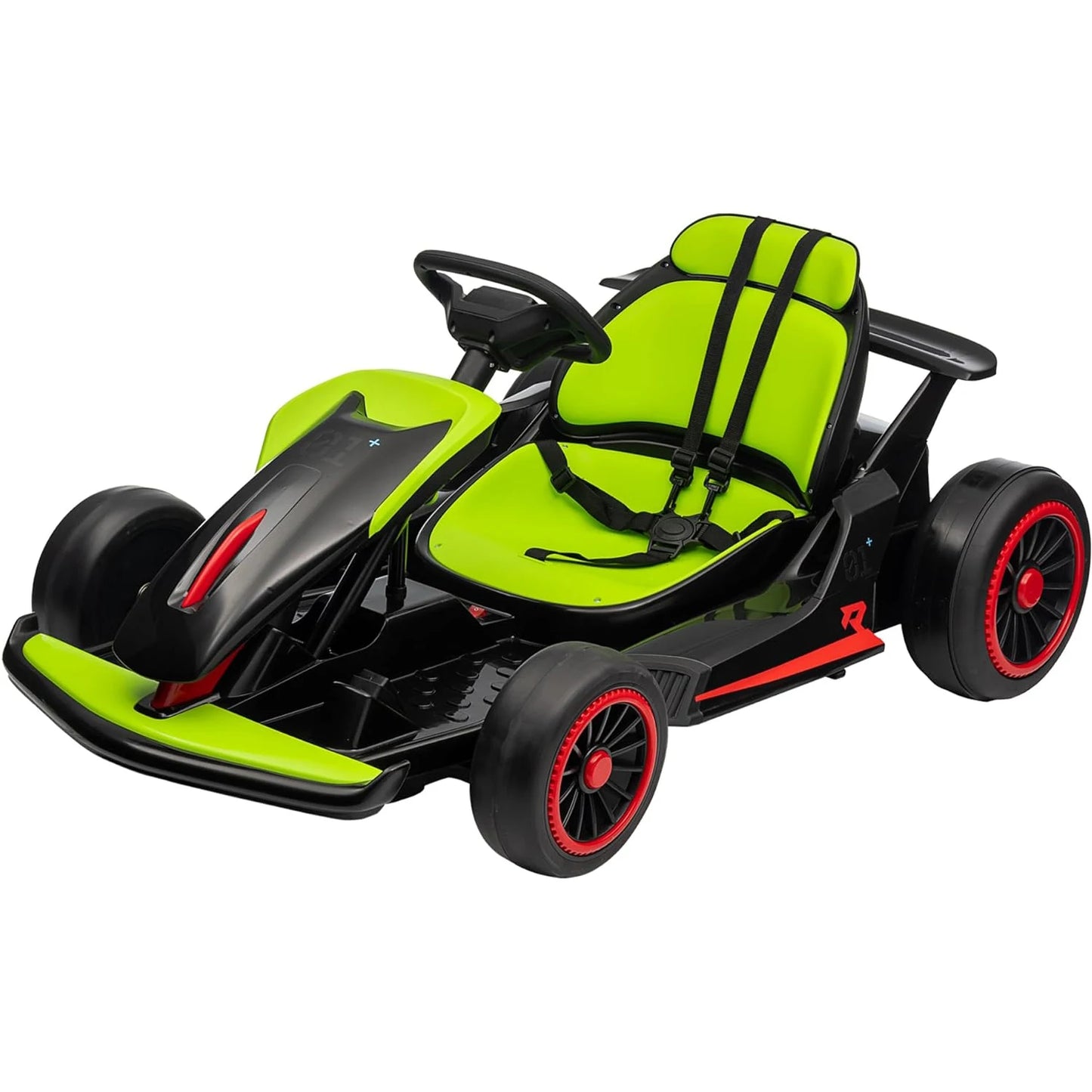 Go Kart, Electric Drift Kart Car with 24V 7Ah Outdoor Ride On Toy  200W Motor, 8.1 MPH, LED Lights 6-12 Years