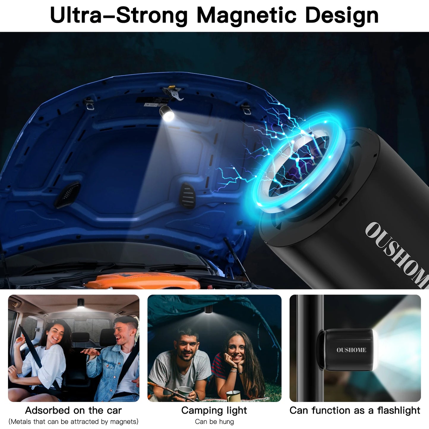 Portable Air Pump for Inflatables, Ultra-Mini Air Pump with Camping Light, USB Rechargeable
