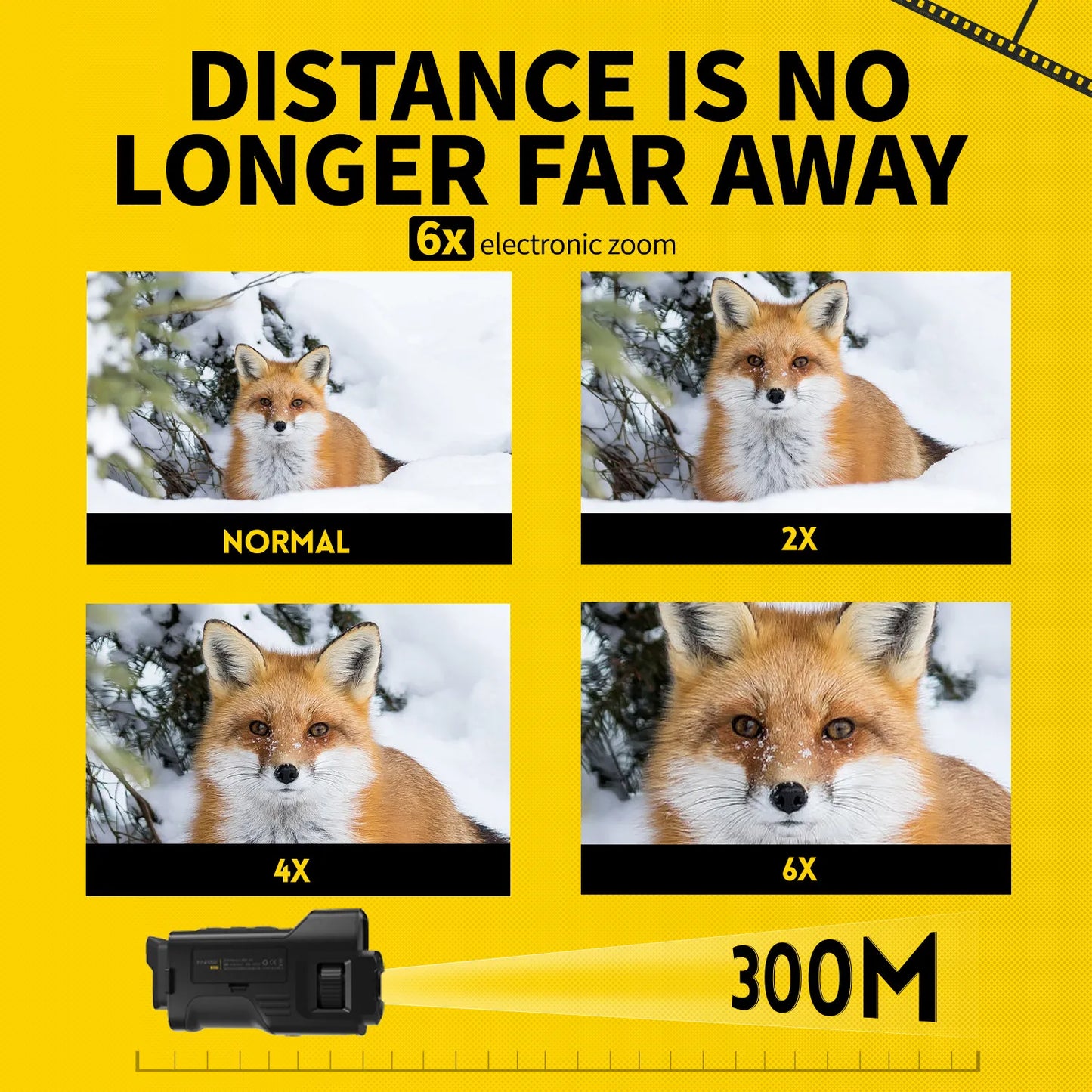 Monocular Night Vision Goggles 6X Digital Zoom 300m Hunting Camping Scope Day and Night Dual UseFNIRSI Telescope NVS-20 4KHD