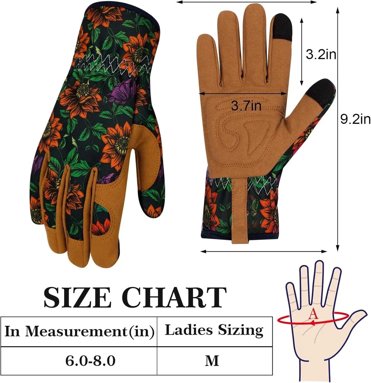 Women's Leather Gardening Gloves Thorn Proof Touch Screen Working Gloves