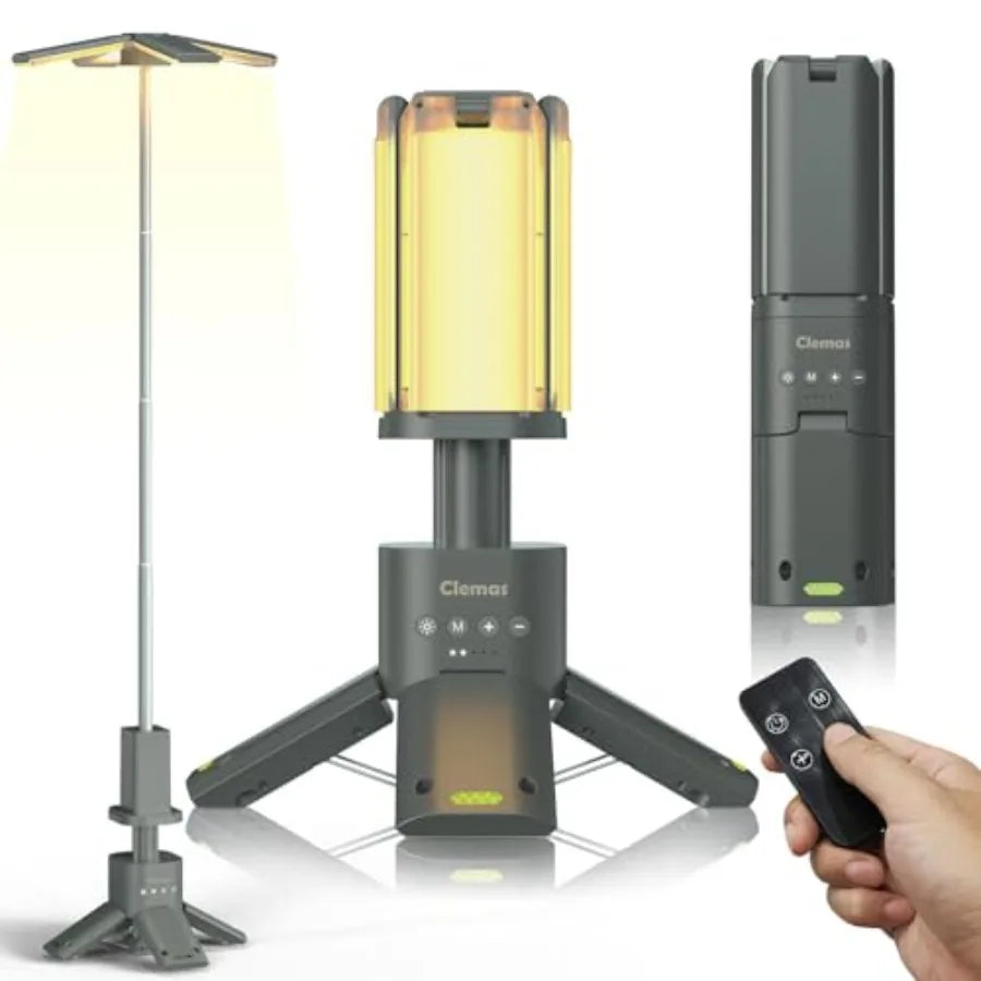 Telescopic Camping Lights with Remote Control 14000 mAh Rechargeable 6000LM LED Lanterns with Memory Function Dimmable Magnetic