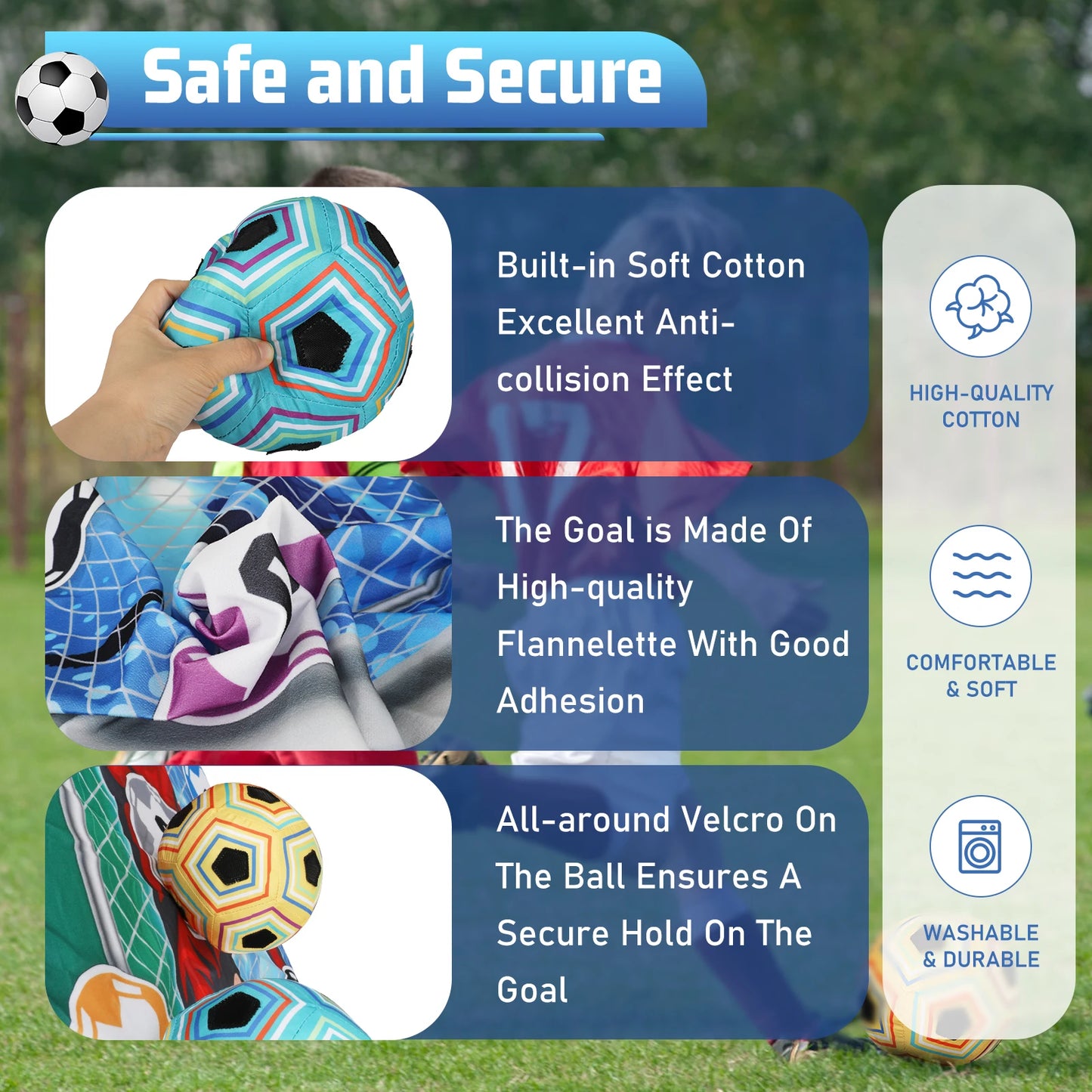 VATOS Football Soccer Sticky Goal Toy Shooting Score Practice Indoor Outdoor Sport Game