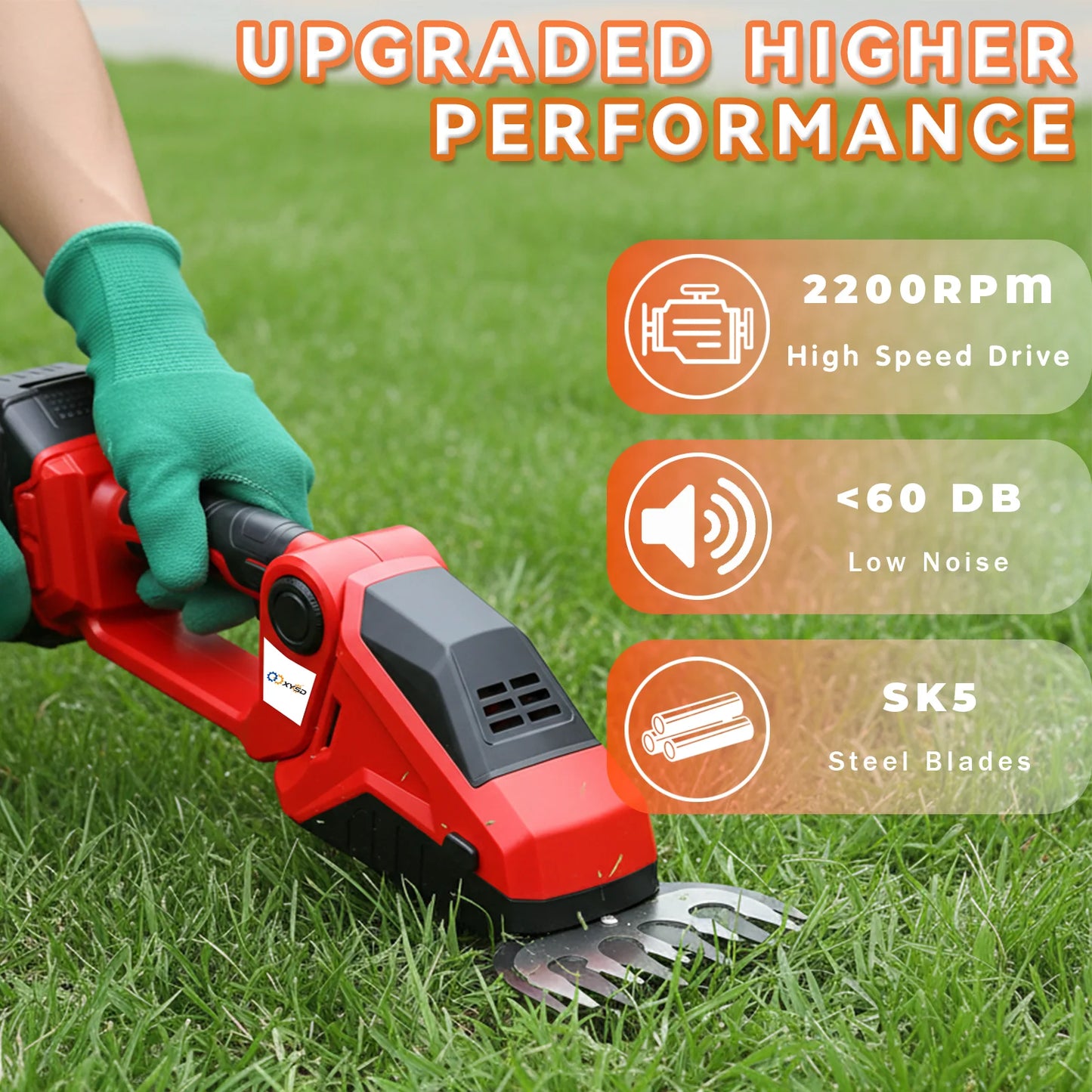 XYSD 2-in-1 Cordless Hedge Trimmer, with Battery