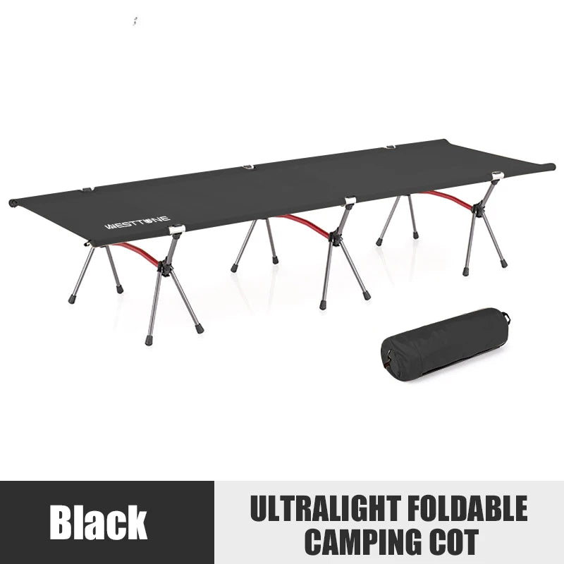 Camping Cot with Leg Extenders Portable Folding Bed Ultralight Aluminum Alloy Sleeping Cot for Outdoor Hiking Travel