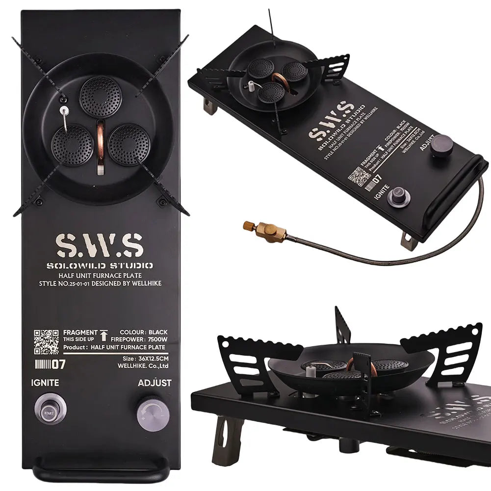 IGT Half-Unit Gas Stove 7200W High Power Folding Camping Igt Gas Stainless IGT Burner Plate Outdoor BBQ Grill Desktop Stove New