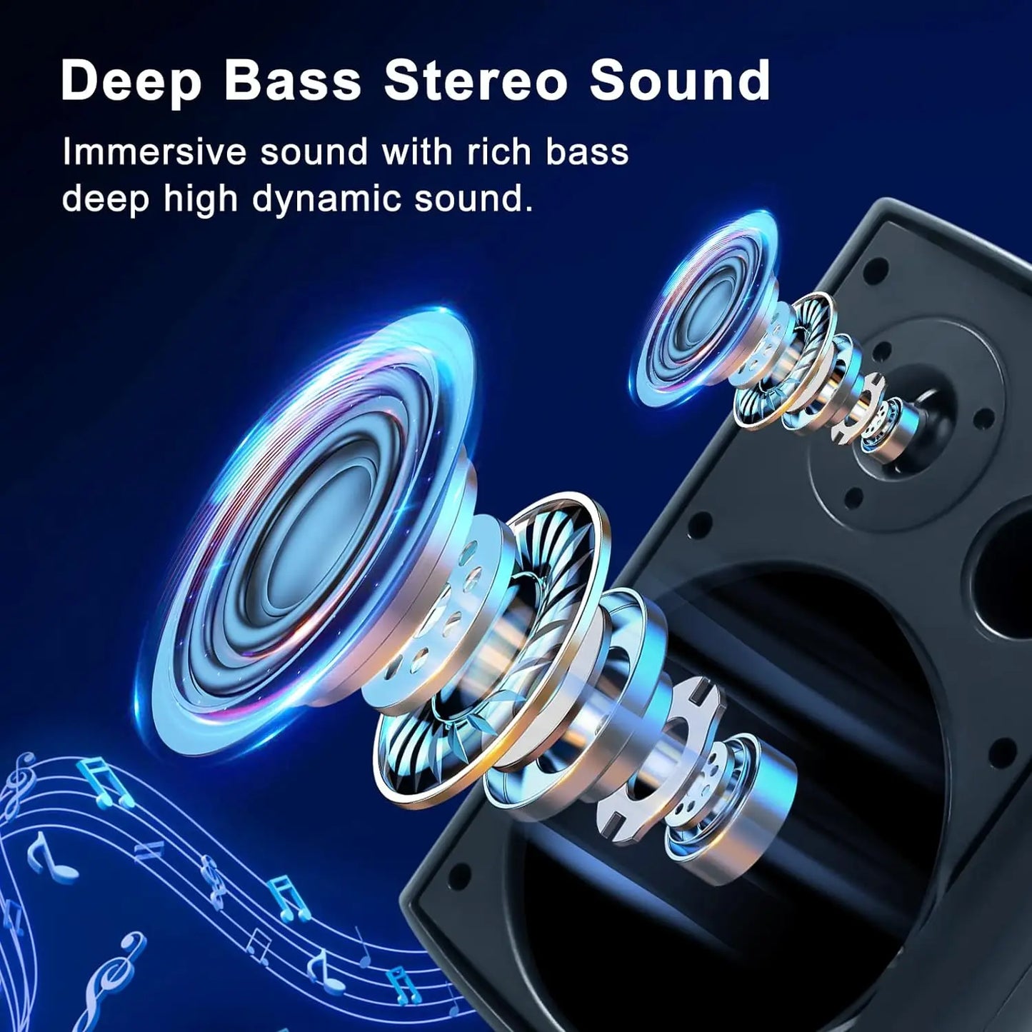 Herdio 6.5 Inch 800W Outdoor Bluetooth Speakers Waterproof HD Digital Stereo Effect Wall Mounted Sound System For Patio 2 Pairs