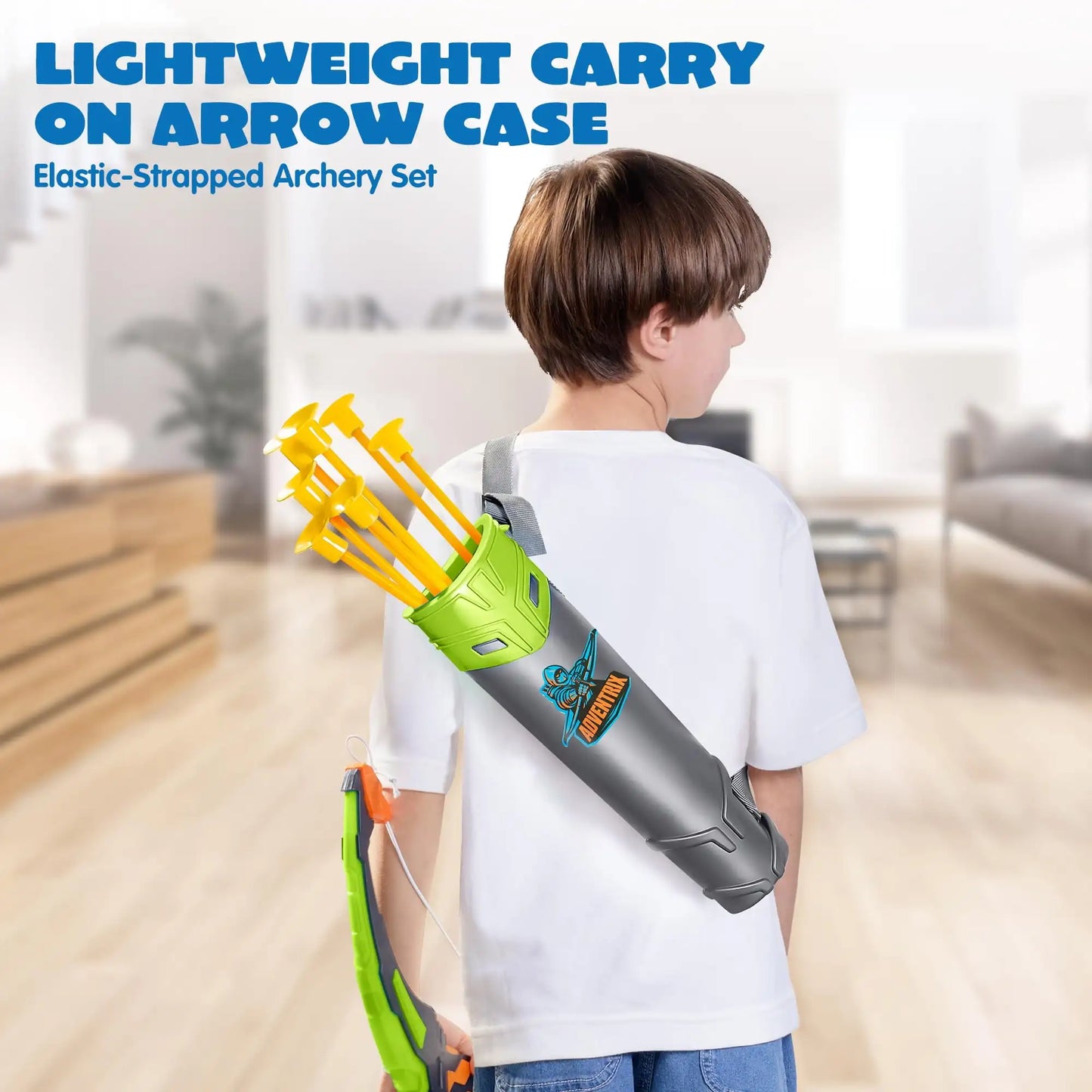 JOYFY Kids Bow Arrow Set with LED Flash Lights Outdoor Archery (Toy set with Suction Cup Arrows Great for Kids 6-12)