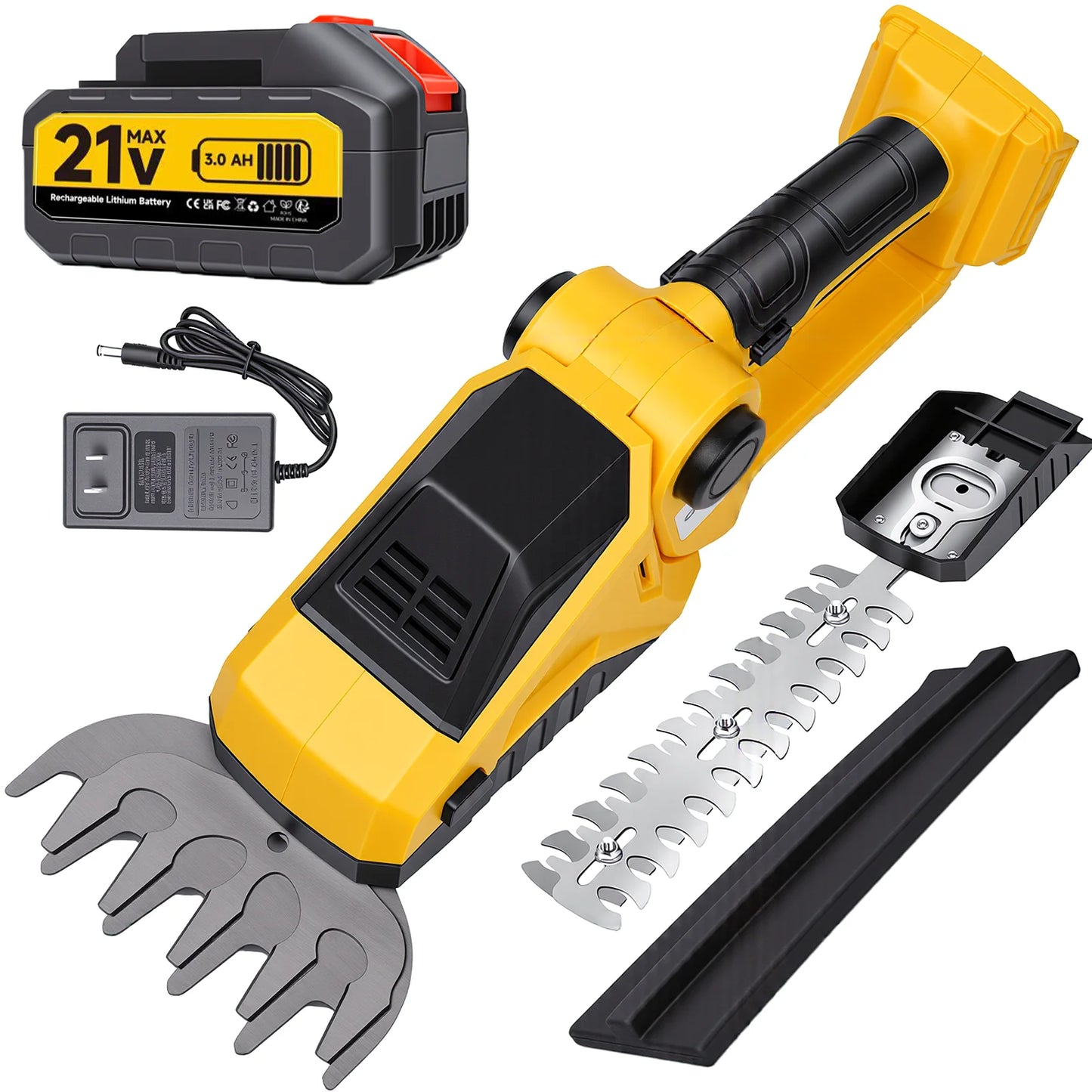 XYSD 2-in-1 Cordless Hedge Trimmer, with Battery
