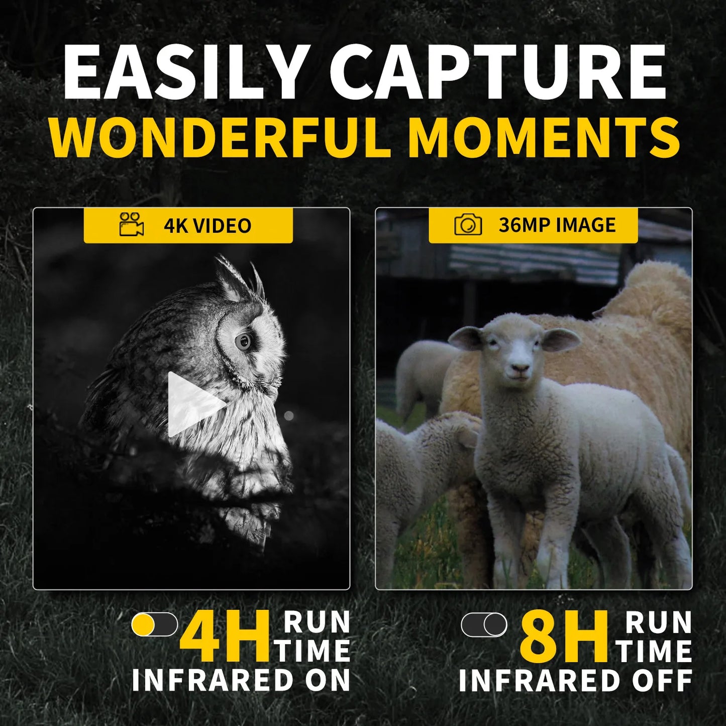 Monocular Night Vision Goggles 6X Digital Zoom 300m Hunting Camping Scope Day and Night Dual UseFNIRSI Telescope NVS-20 4KHD