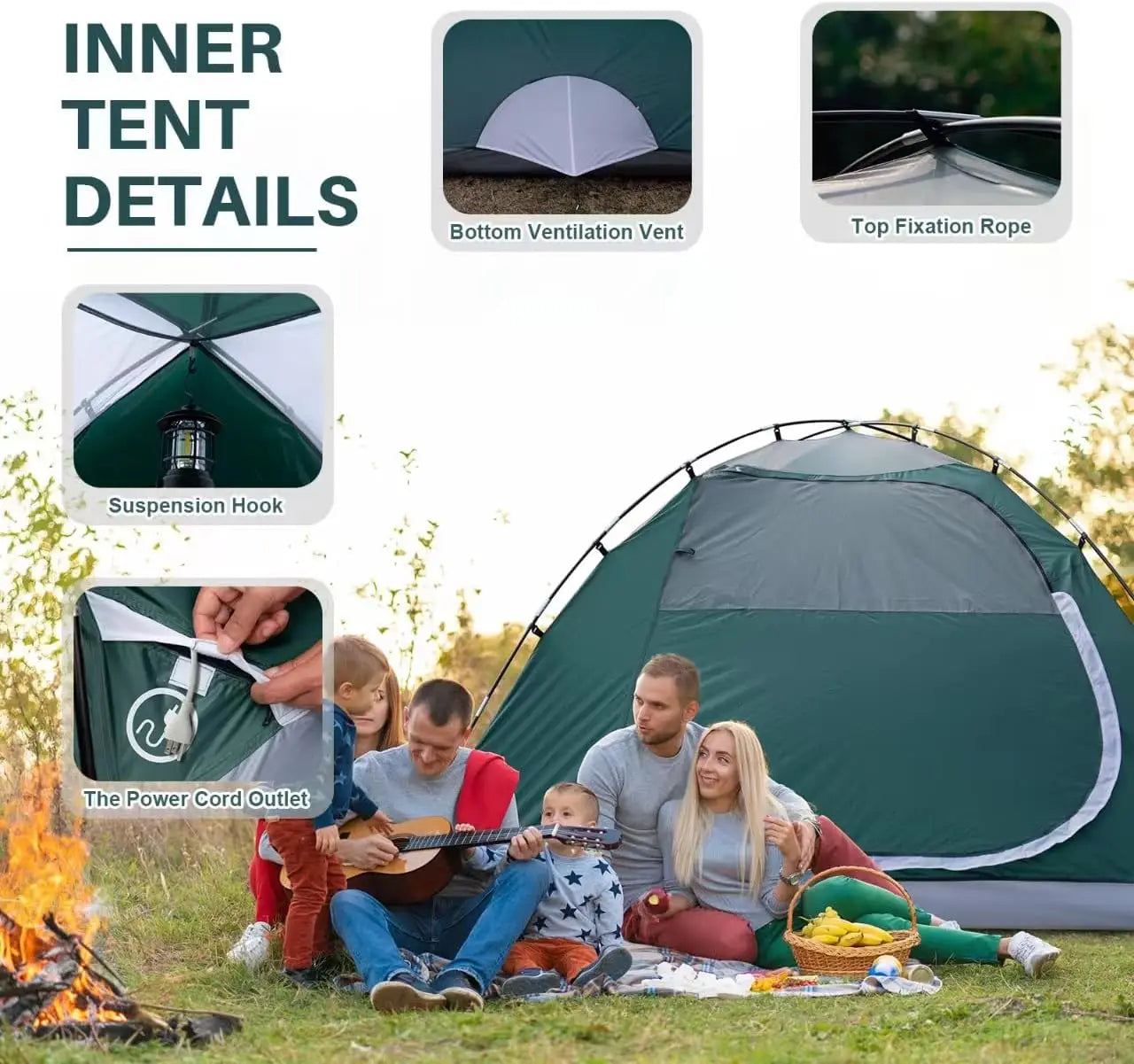 Lightweight 1-6 Person Dome Tent, Waterproof & Easy Setup for Camping Hiking
