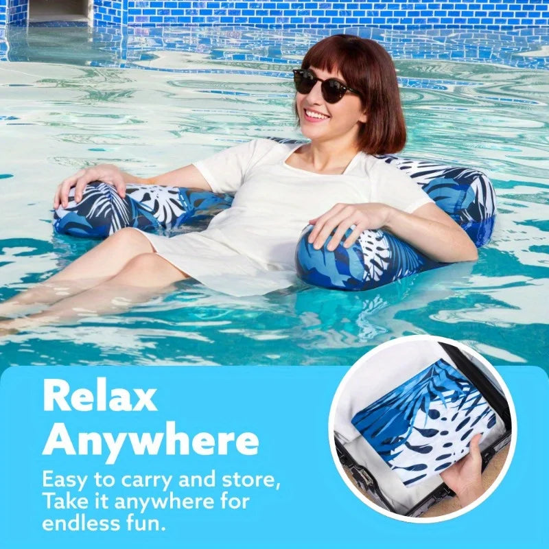 JOYFY 1/2 Pack Inflatable Pool Chair Leaf Floating Lounger Adult Pool Float Chair