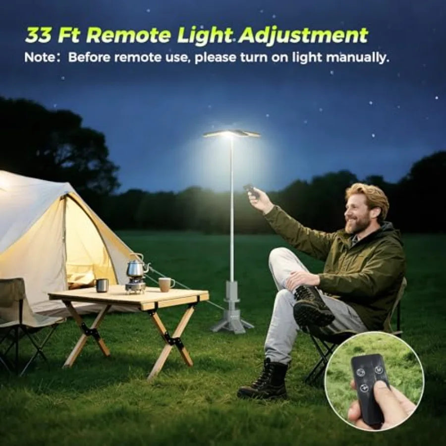 Telescopic Camping Lights with Remote Control 14000 mAh Rechargeable 6000LM LED Lanterns with Memory Function Dimmable Magnetic