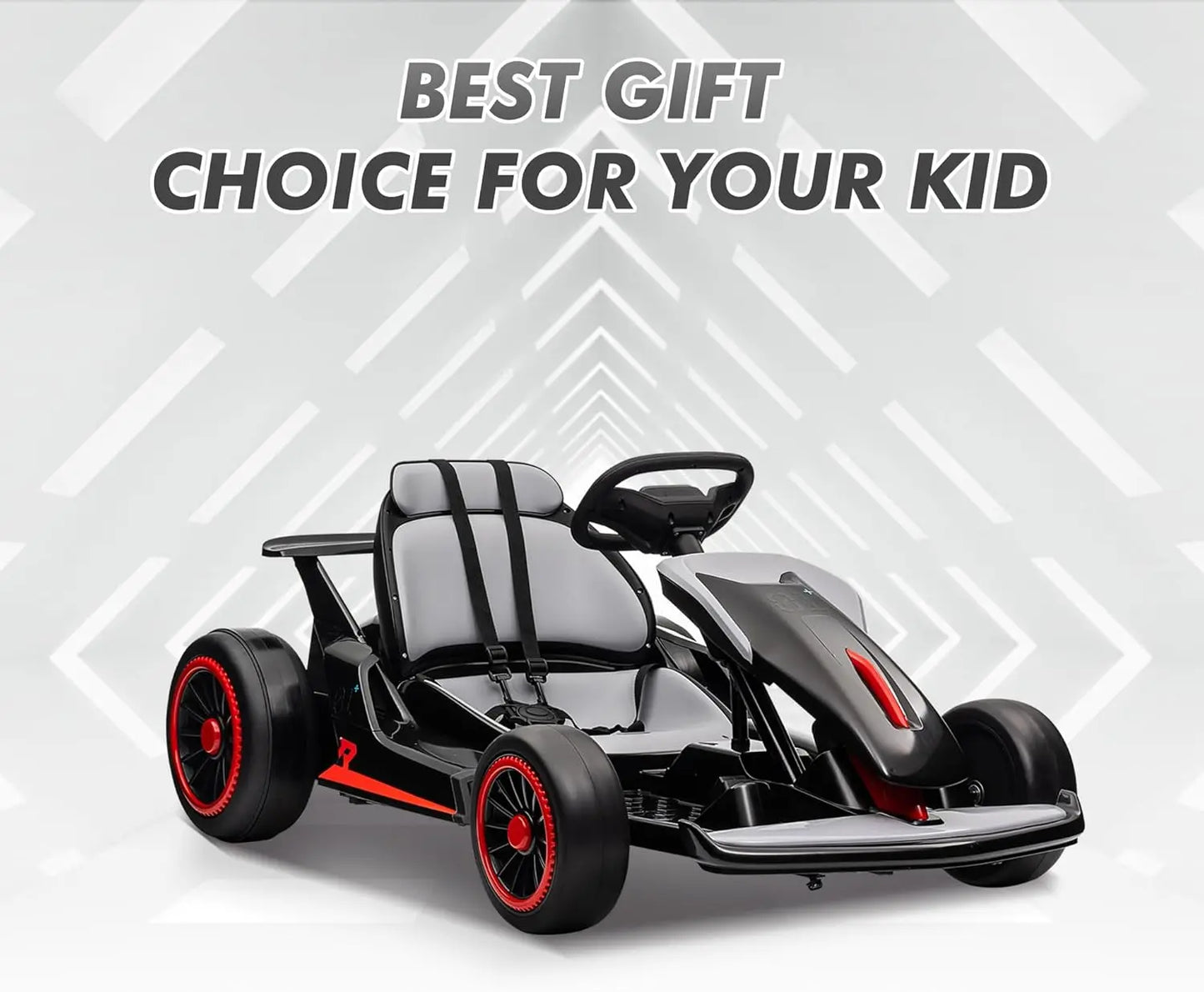 Go Kart, Electric Drift Kart Car with 24V 7Ah Outdoor Ride On Toy  200W Motor, 8.1 MPH, LED Lights 6-12 Years