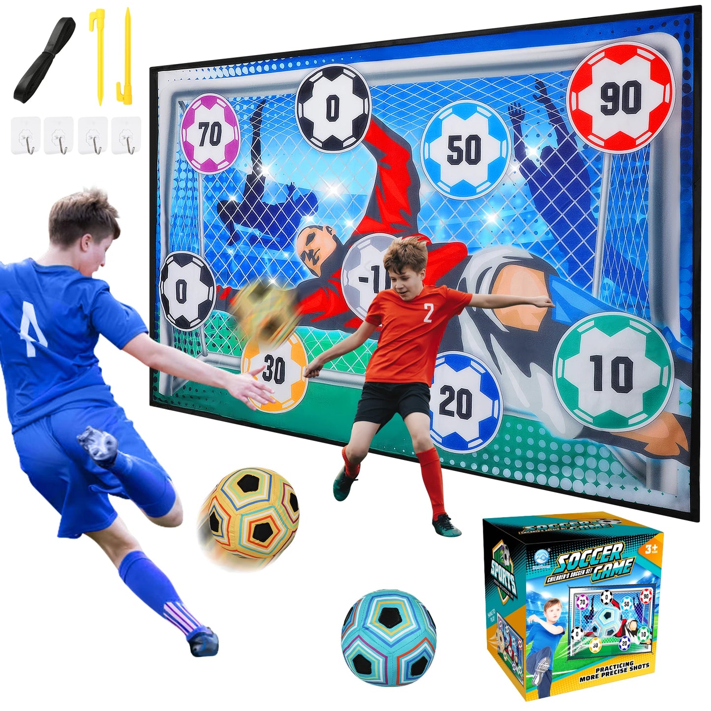 VATOS Football Soccer Sticky Goal Toy Shooting Score Practice Indoor Outdoor Sport Game
