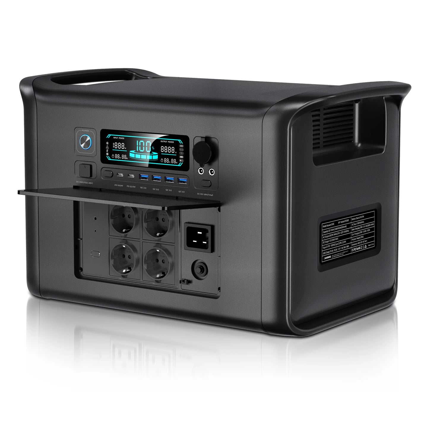 CTOLITY 500W 2400W Power Station 345.6Wh 2048Wh LiFePo4 Portable Solar Generator 110V AC Energy Storage Supply