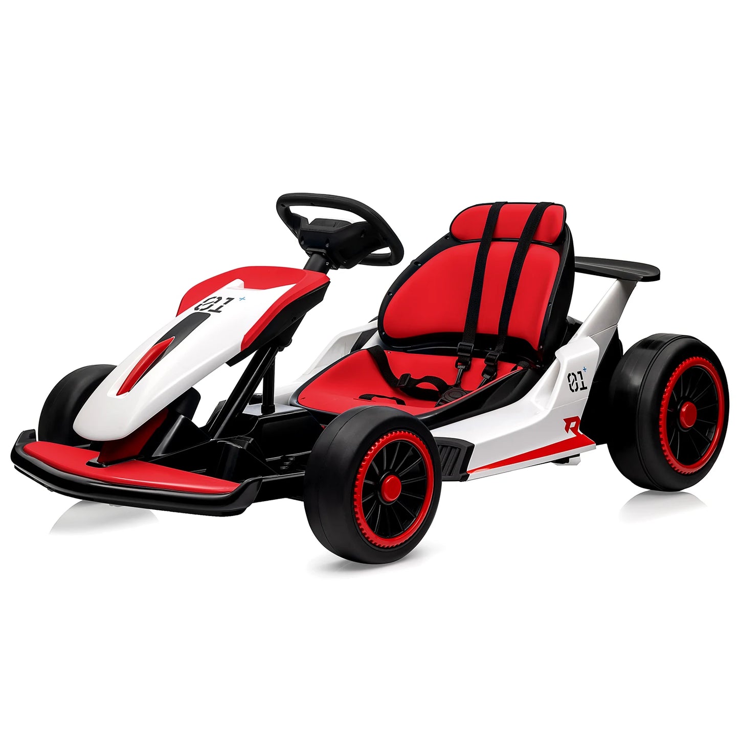 Go Kart, Electric Drift Kart Car with 24V 7Ah Outdoor Ride On Toy  200W Motor, 8.1 MPH, LED Lights 6-12 Years