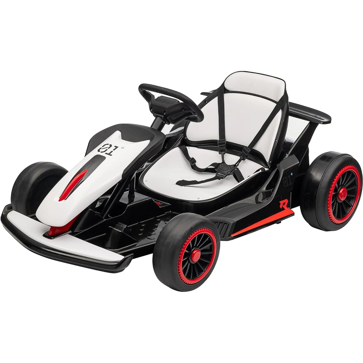 Go Kart, Electric Drift Kart Car with 24V 7Ah Outdoor Ride On Toy  200W Motor, 8.1 MPH, LED Lights 6-12 Years