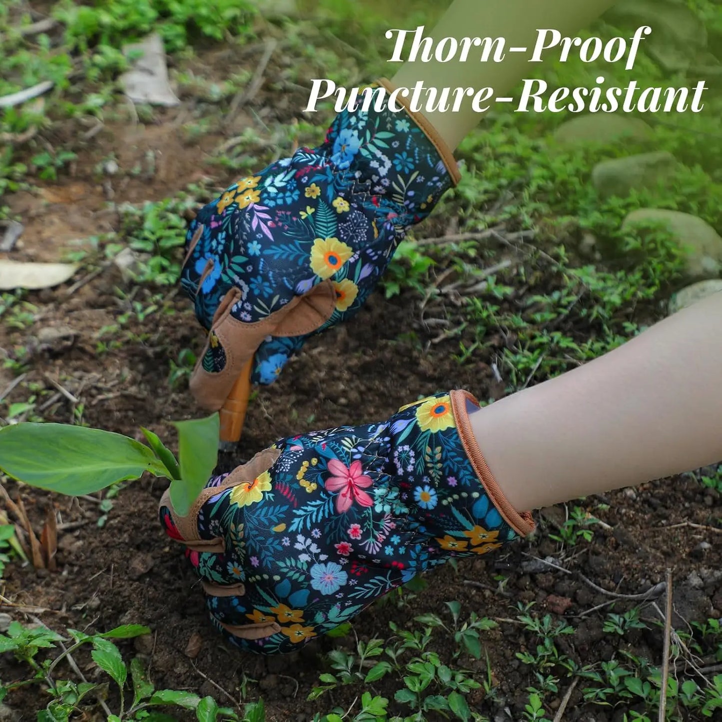 Women's Thorn-Proof Leather Gardening Gloves, Breathable & Puncture-Resistant for Working Comfort